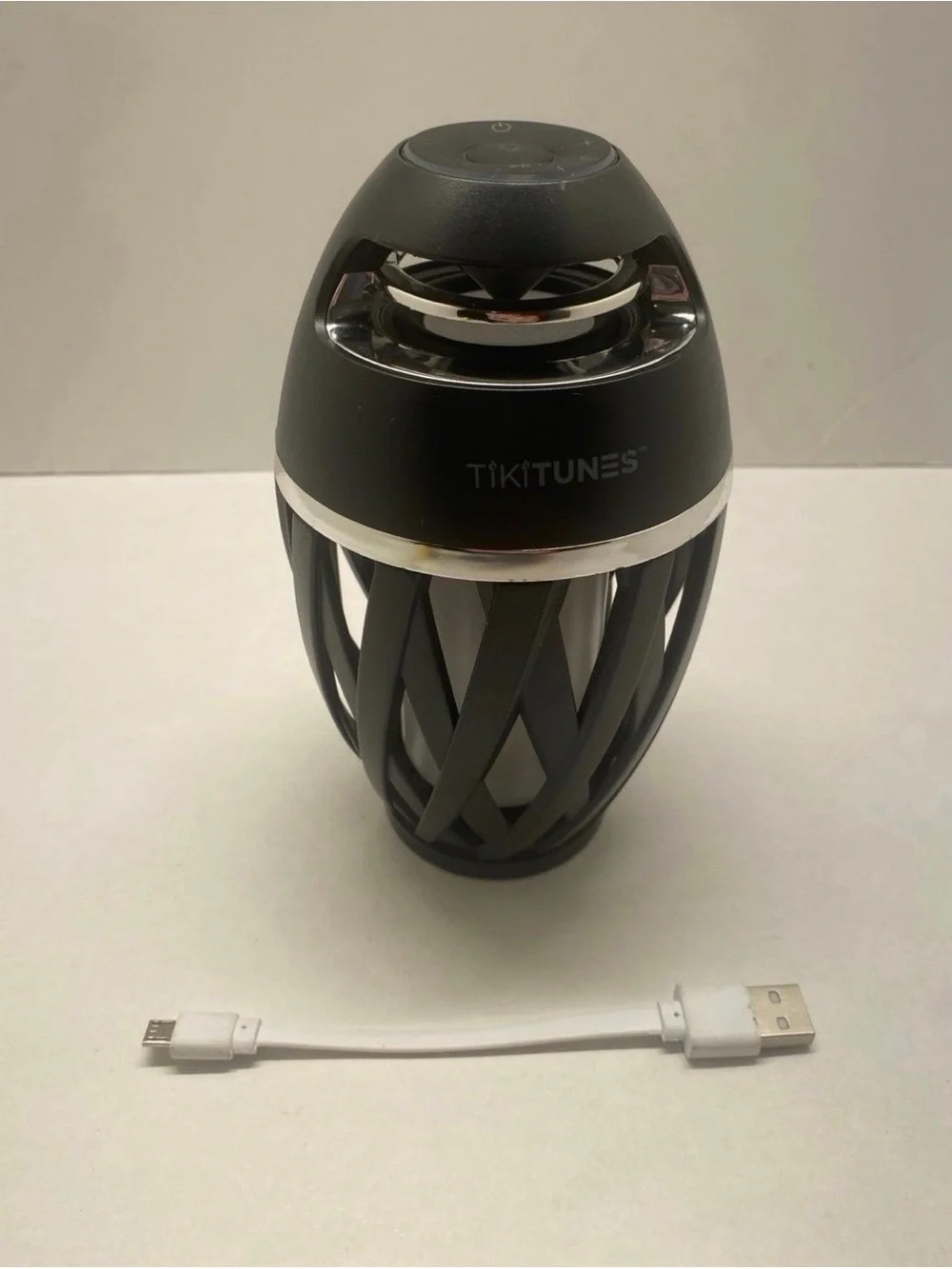 TikiTunes Black Bluetooth Flame Speaker with Amber LED Ambient Lighting